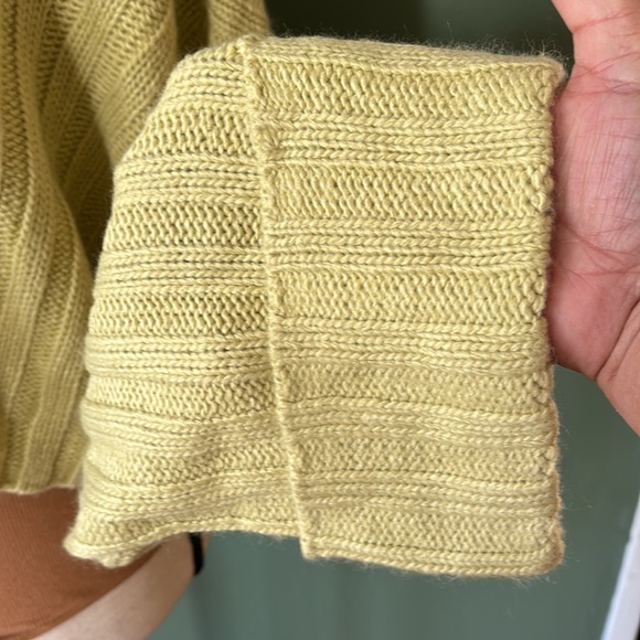 New women’s green Sz L cowl neck knit crop casual long sleeves oversized sweater - Picture 6 of 11